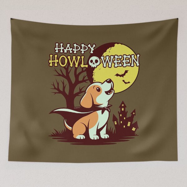 Item preview, Happy Howloween Howling Puppy Halloween Cartoon designed and sold by CRHPOD20.
