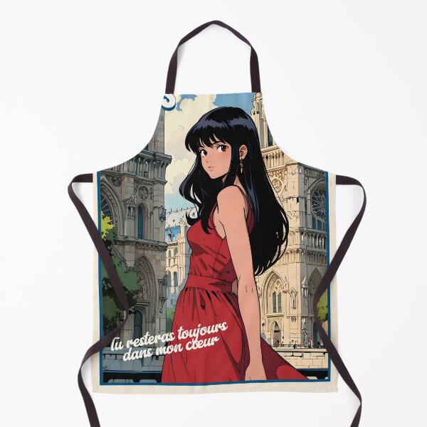 Item preview, Retro Anime Girl from Notre Dame Paris France Vintage Travel Romantic Quote designed and sold by Kawaii-Sky.