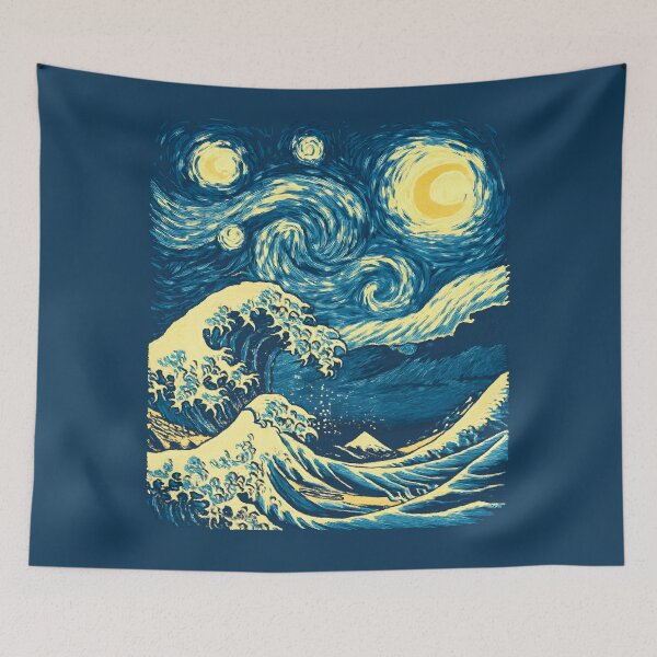 Item preview, Starry Night Off The Wave of Kanagawa designed and sold by Alema Art.