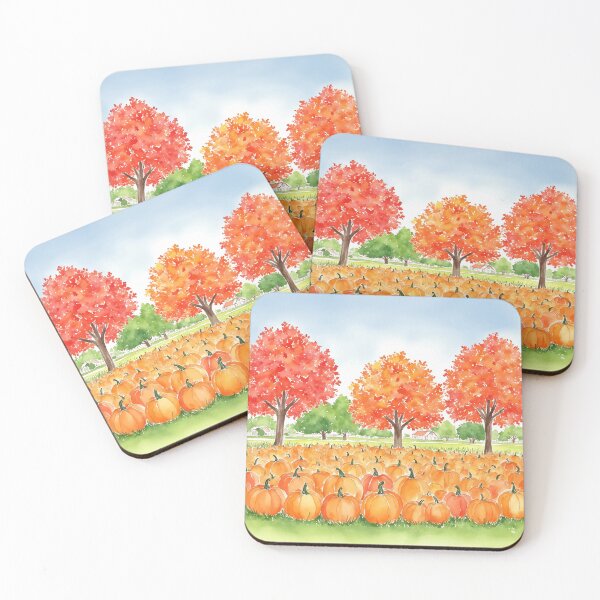 Item preview, Pumpkin Patch Autumn Fall Watercolor designed and sold by Magnolia Valley Art.