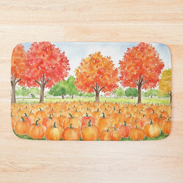 Item preview, Pumpkin Patch Autumn Fall Watercolor designed and sold by Magnolia Valley Art.