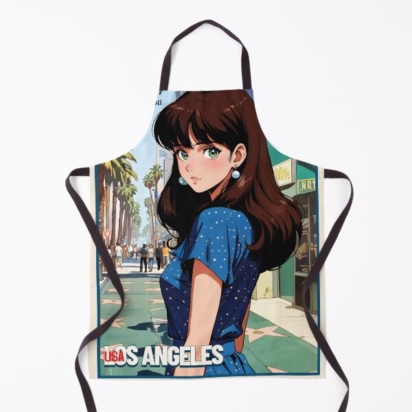 Item preview, Retro Anime Girl from Los Angeles California Vintage Travel Romantic Quote designed and sold by Kawaii-Sky.