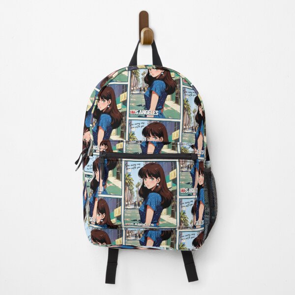 Item preview, Retro Anime Girl from Los Angeles California Vintage Travel Romantic Quote designed and sold by Kawaii-Sky.