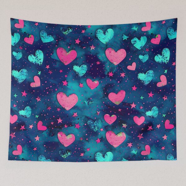 Item preview, Teal and Pink Hearts designed and sold by Dawne's Designs.