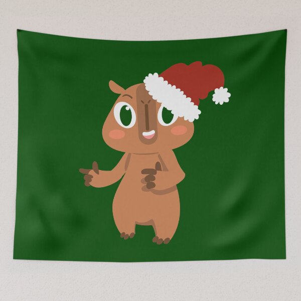 Item preview, cute christmas capybara santa claus designed and sold by Gossip Rag.