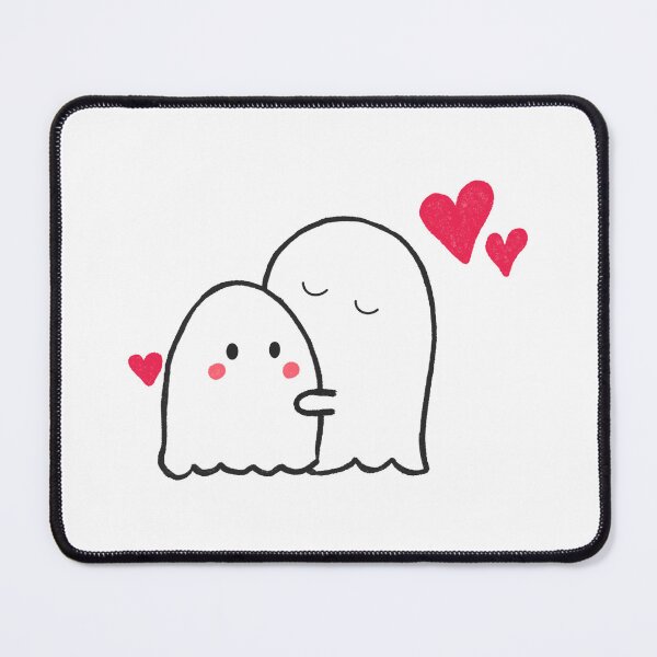 Item preview, Kawaii Ghost Couple in Love - Cute Ghosts with Pink Hearts designed and sold by Artinkcreative.