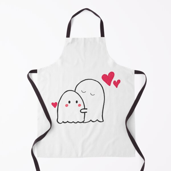 Item preview, Kawaii Ghost Couple in Love - Cute Ghosts with Pink Hearts designed and sold by Artinkcreative.