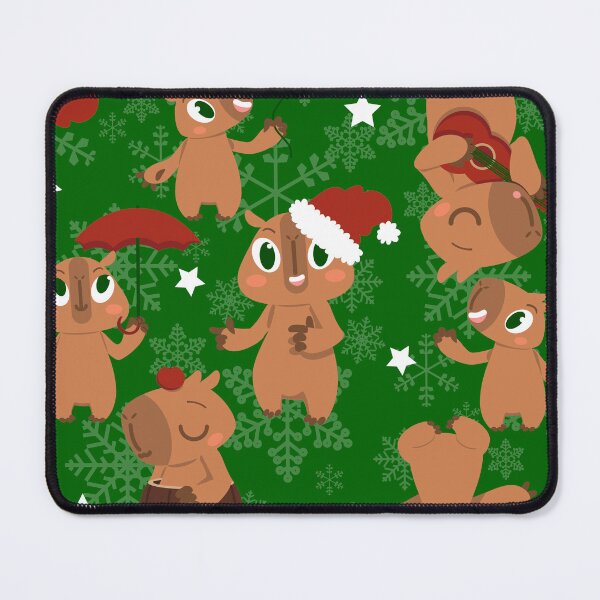Item preview, cute christmas capybara santa snowflakes designed and sold by Gossip Rag.