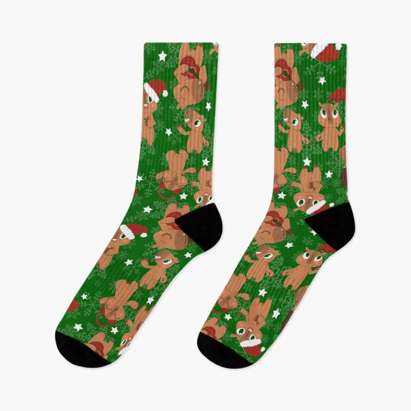 Item preview, cute christmas capybara santa snowflakes designed and sold by Gossip Rag.