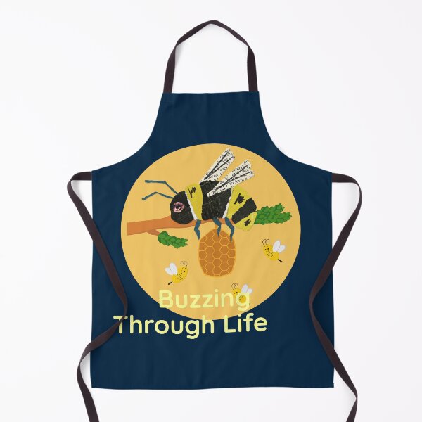 Item preview, Buzzing Through Life – Collage Paper Cutout Bee & Honeycomb Illustration designed and sold by Nara8.