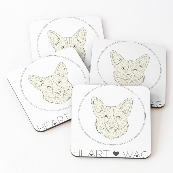 Item preview, Minimalist Corgi Head with Heart and Bone Pattern designed and sold by zoughlal.