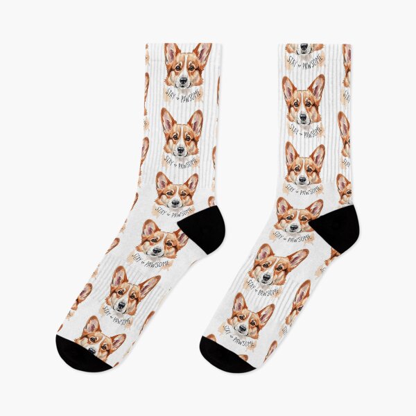 Item preview, Watercolor Corgi Face with Cursive Circle Text designed and sold by zoughlal.