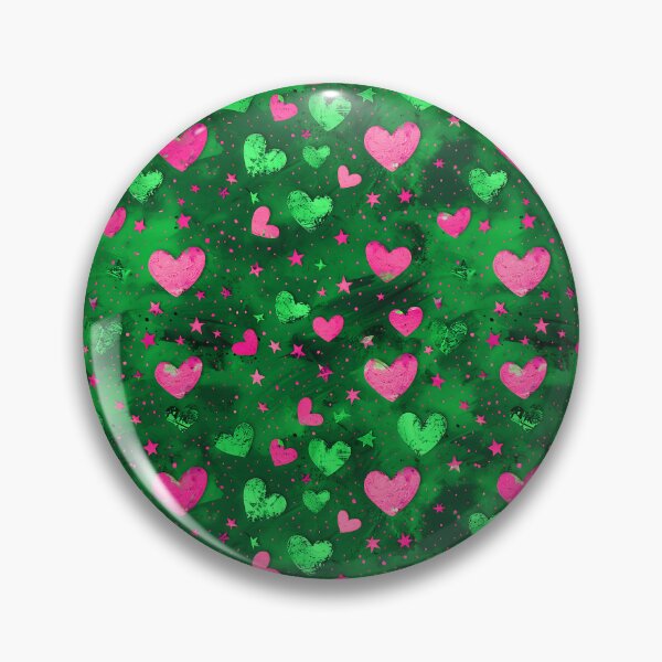 Item preview, Green and Pink Hearts designed and sold by Dawne's Designs.