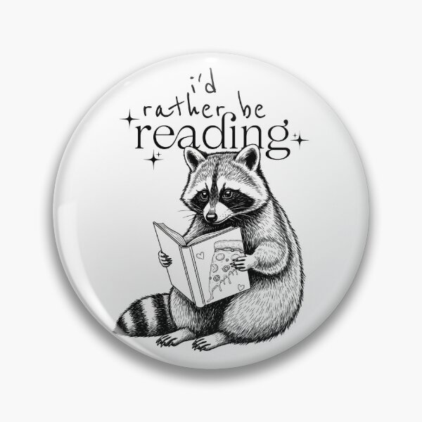 Item preview, I'd Rather Be Reading Raccoon designed and sold by DeafPigeonDesigns.