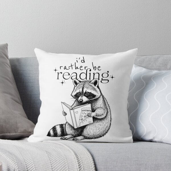 Item preview, I'd Rather Be Reading Raccoon designed and sold by DeafPigeonDesigns.