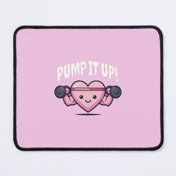 Item preview, Kawaii Gym Design – Pump It Up Cute Heart Lifting Weights Workout Aesthetic designed and sold by girlstrend.