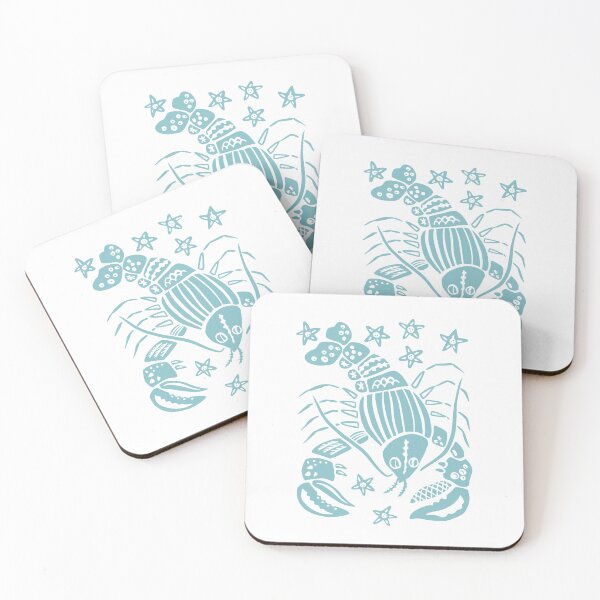 Item preview, Merfolk and Crustaceans — blue on white designed and sold by tanaudel.