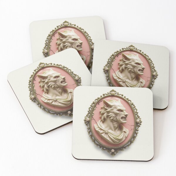 Item preview, Werewolf Victorian Creepy Vintage Cameo Monster Gothic Art designed and sold by TackyTime.