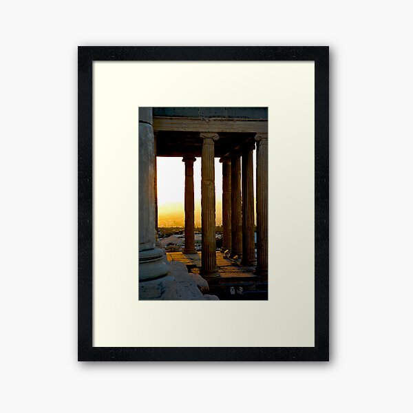Sunset From The Back Porch Of The Erectheum Framed Art Print
