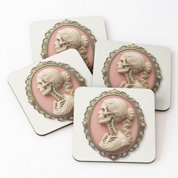 Item preview, Victorian Skeleton Woman Vintage Cameo Creepy Girly Gothic designed and sold by TackyTime.