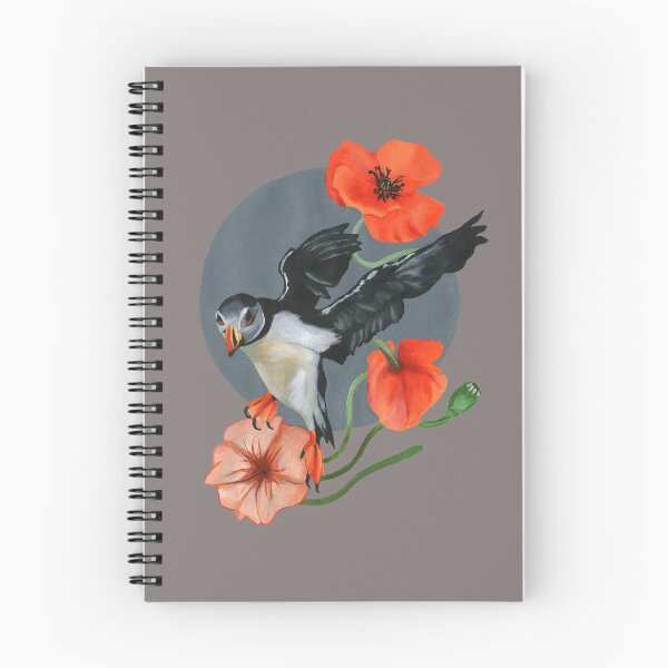 Item preview, Atlantic puffin and flowers  designed and sold by KnowingWonder.