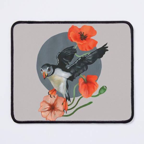 Item preview, Atlantic puffin and flowers designed and sold by KnowingWonder.