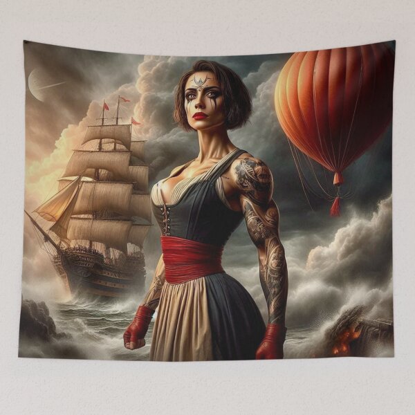 Item preview, Epic Tattooed Warrior: Stormy Seas & Adventure Skies designed and sold by Ghost Archer Illusions.