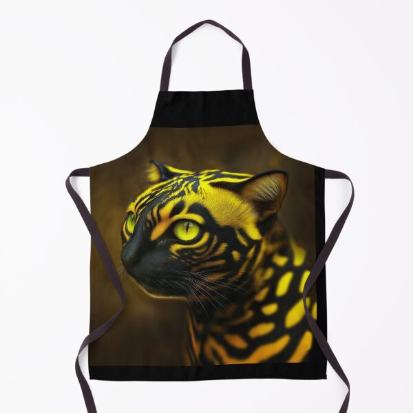 Item preview, Rare Serpens Catus spotted wild cat in Amazon jungle with snake or serpent-like markings and piercing green eyes designed and sold by mirrorimages.