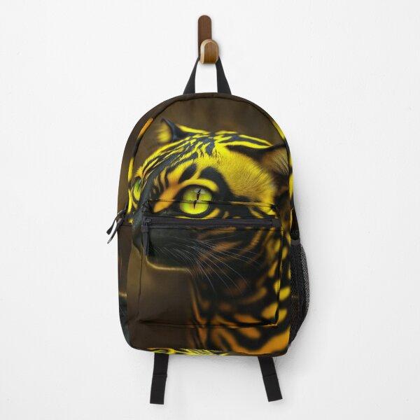 Item preview, Rare Serpens Catus spotted wild cat in Amazon jungle with snake or serpent-like markings and piercing green eyes designed and sold by mirrorimages.
