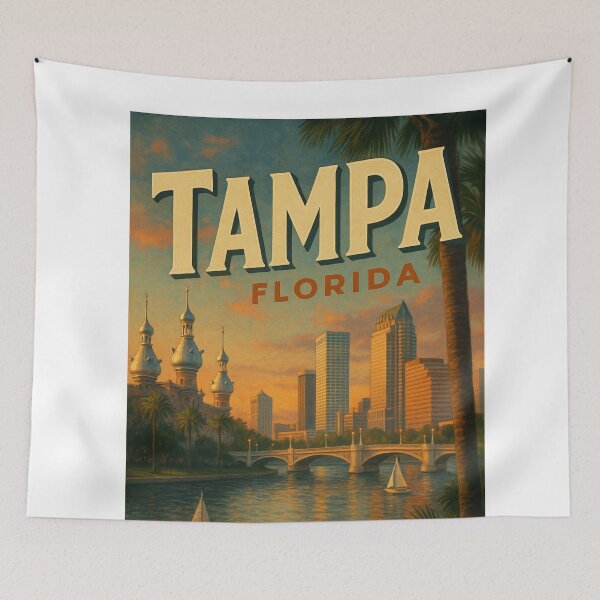 Item preview, Tampa Skyline and Hillsborough River, Florida designed and sold by Aryabek.