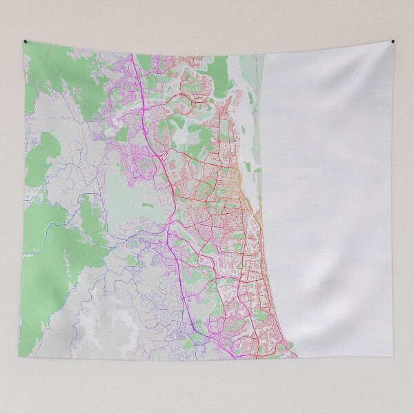 Item preview, Gold Coast City Map of Queensland, Australia - Colorful designed and sold by deMAP.