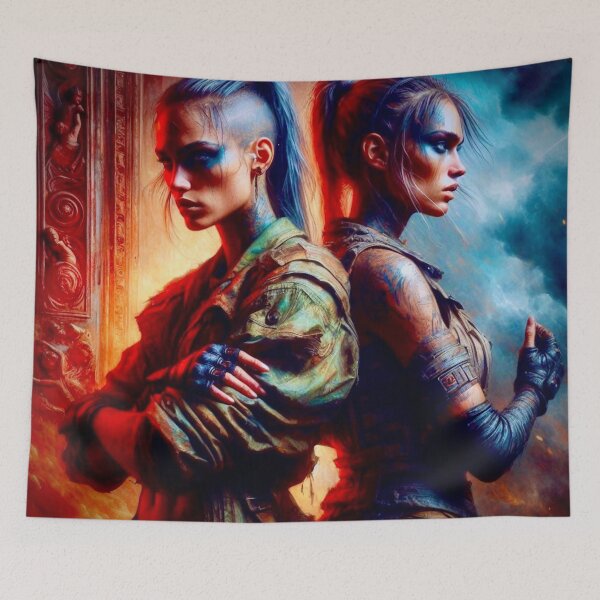 Item preview, Fierce Duo: Post-Apocalyptic Warrior Sisters designed and sold by Ghost Archer Illusions.