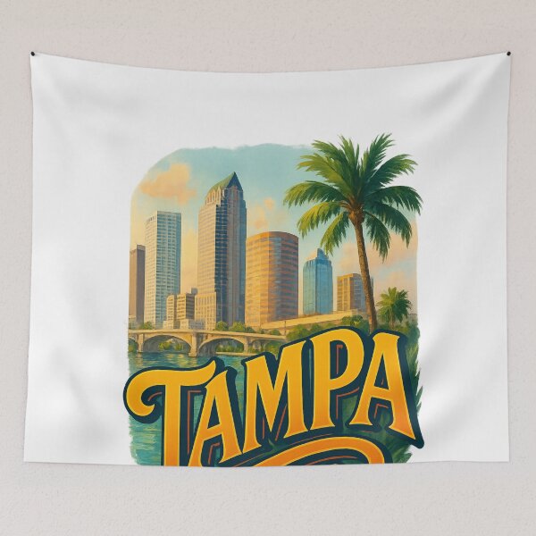 Item preview, Tampa Waterfront with Palm Trees, Florida designed and sold by Aryabek.