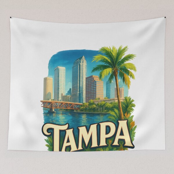 Item preview, Tampa Cityscape with Waterfront Bridge, Florida designed and sold by Aryabek.