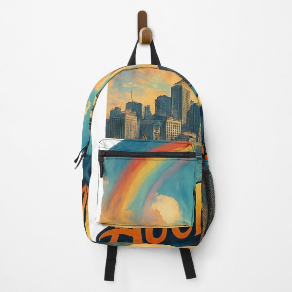 Item preview, Auckland Skyline and Sky Tower with Rainbow, New Zealand designed and sold by Aryabek.