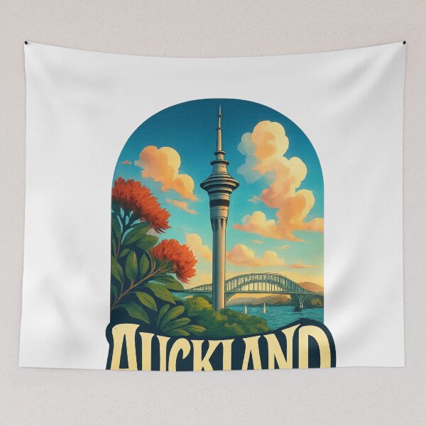 Item preview, Auckland Sky Tower and Harbour Bridge, New Zealand designed and sold by Aryabek.