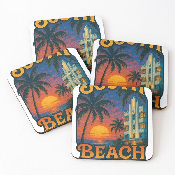 Item preview, South Beach Miami Sunset with Art Deco Hotel, Florida designed and sold by Aryabek.