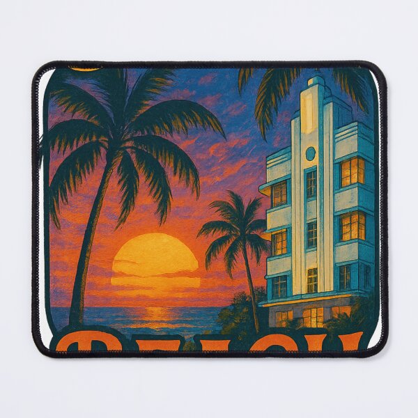 Item preview, South Beach Miami Sunset with Art Deco Hotel, Florida designed and sold by Aryabek.
