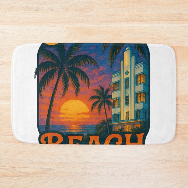 Item preview, South Beach Miami Sunset with Art Deco Hotel, Florida designed and sold by Aryabek.