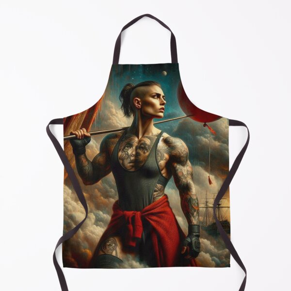Item preview, Skybound Strength: Tattooed Adventurer in Stormy Dreamscape designed and sold by Ghost Archer Illusions.