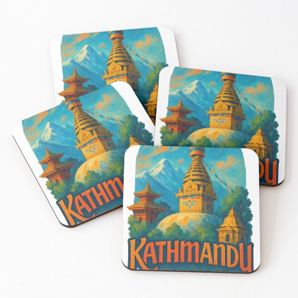 Item preview, Kathmandu Swayambhunath Stupa with Himalayas, Nepal designed and sold by Aryabek.