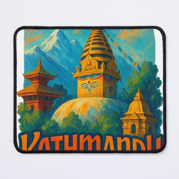 Item preview, Kathmandu Swayambhunath Stupa with Himalayas, Nepal designed and sold by Aryabek.