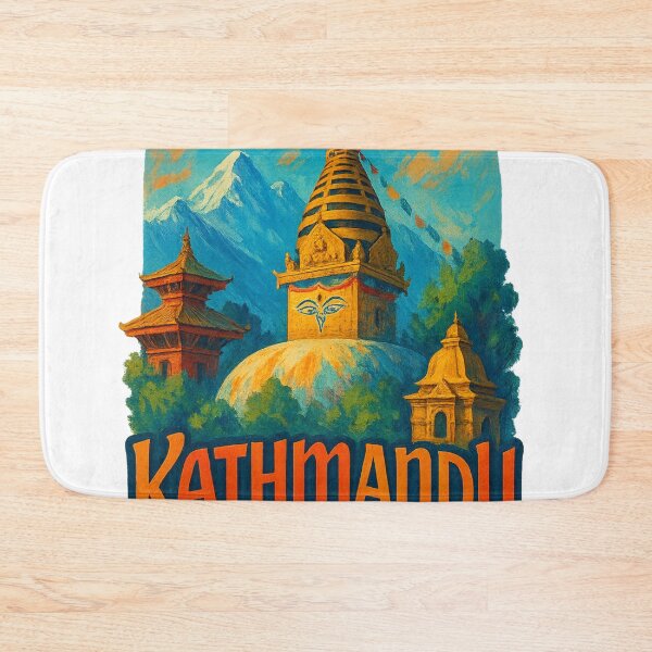 Item preview, Kathmandu Swayambhunath Stupa with Himalayas, Nepal designed and sold by Aryabek.