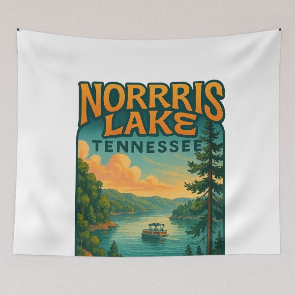 Item preview, Norris Lake with Pontoon Boat, Tennessee designed and sold by Aryabek.