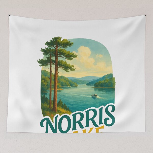 Item preview, Norris Lake with Pine Trees, Tennessee designed and sold by Aryabek.
