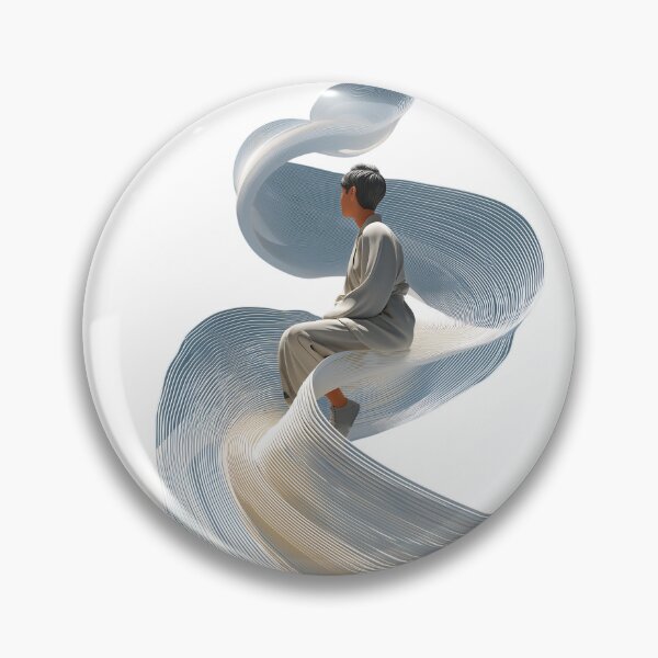 Item preview, Person Sitting on Flowing Ribbon Lines designed and sold by pkvorakorn.