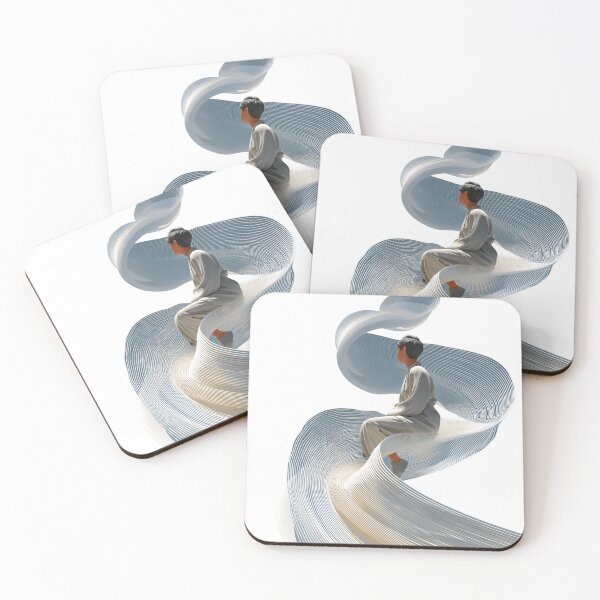 Item preview, Person Sitting on Flowing Ribbon Lines designed and sold by pkvorakorn.