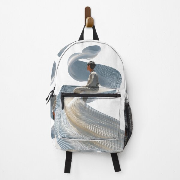 Item preview, Person Sitting on Flowing Ribbon Lines designed and sold by pkvorakorn.