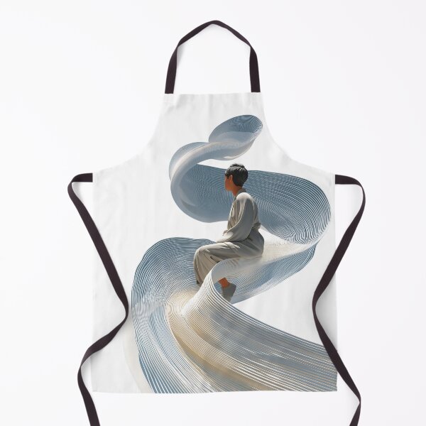 Item preview, Person Sitting on Flowing Ribbon Lines designed and sold by pkvorakorn.