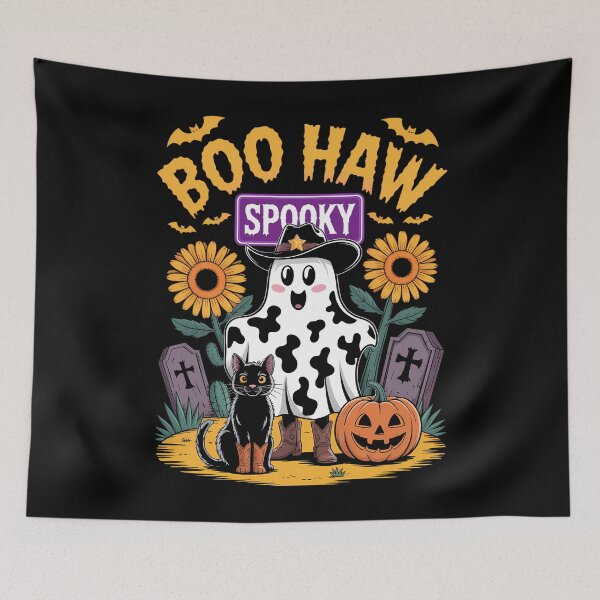 Item preview, Funny Cowboy Western Spooky Halloween Ghost designed and sold by CookWorldLaughs.